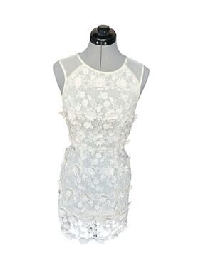 Thistlepearl Cream Floral Lace Dress Accent Dress Preppy Women’s Size 4 Summer